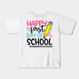 Kindergarten Teacher Happy First Day of school Funny Kids T-Shirt